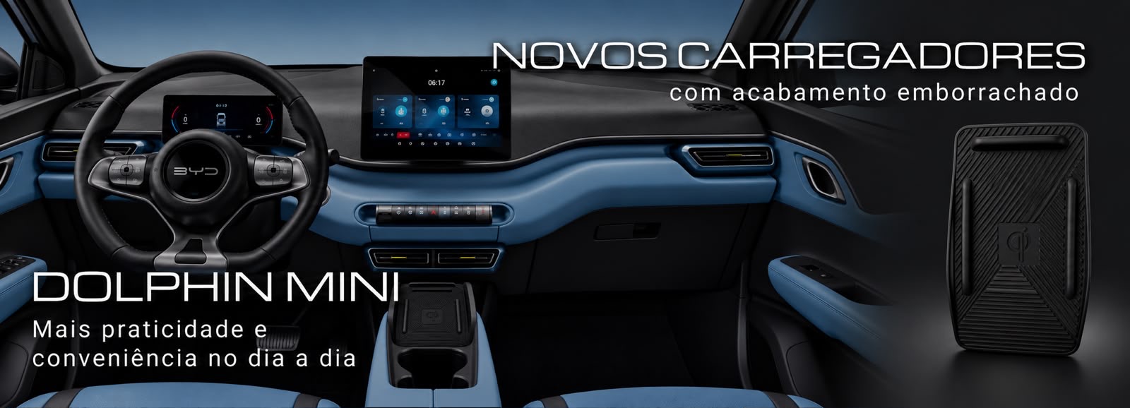 Lançamento BYD Dolphin Mini — carregador NAF TECH integrado ao veículo